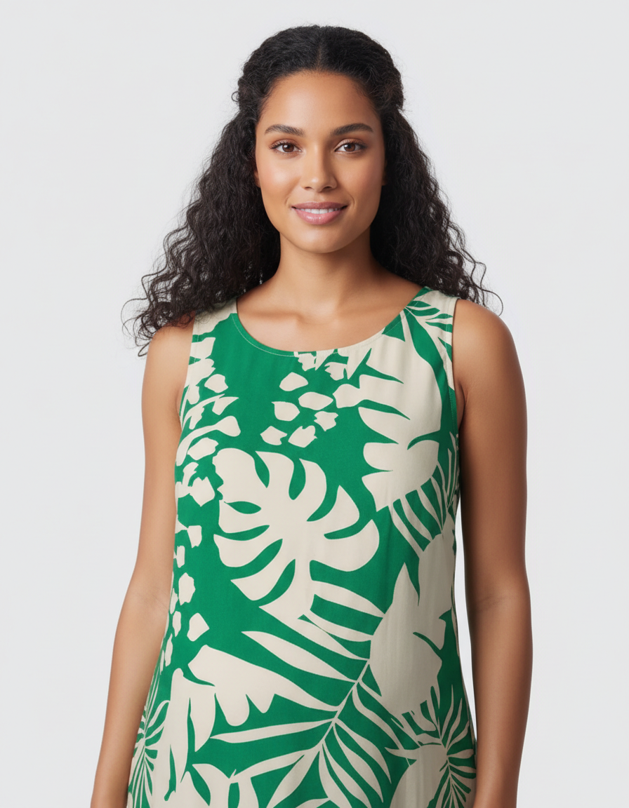 Bump Society – The Comfort Collection: Tropical-Print Sleeveless Maternity Dress-Bump Society