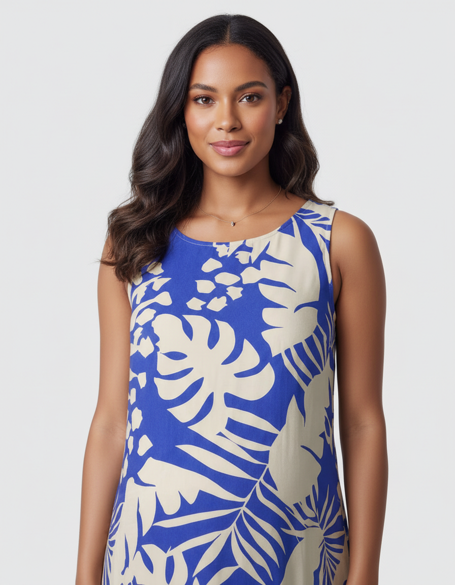 Bump Society – The Comfort Collection: Tropical-Print Sleeveless Maternity Dress-Bump Society