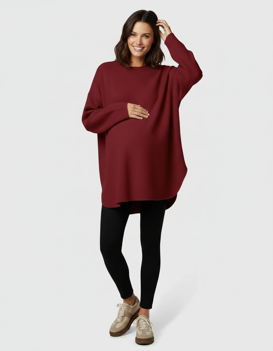 Bump Society – The Comfort Collection: Warm Wool Blend Relaxed Style Maternity Sweater-Bump Society