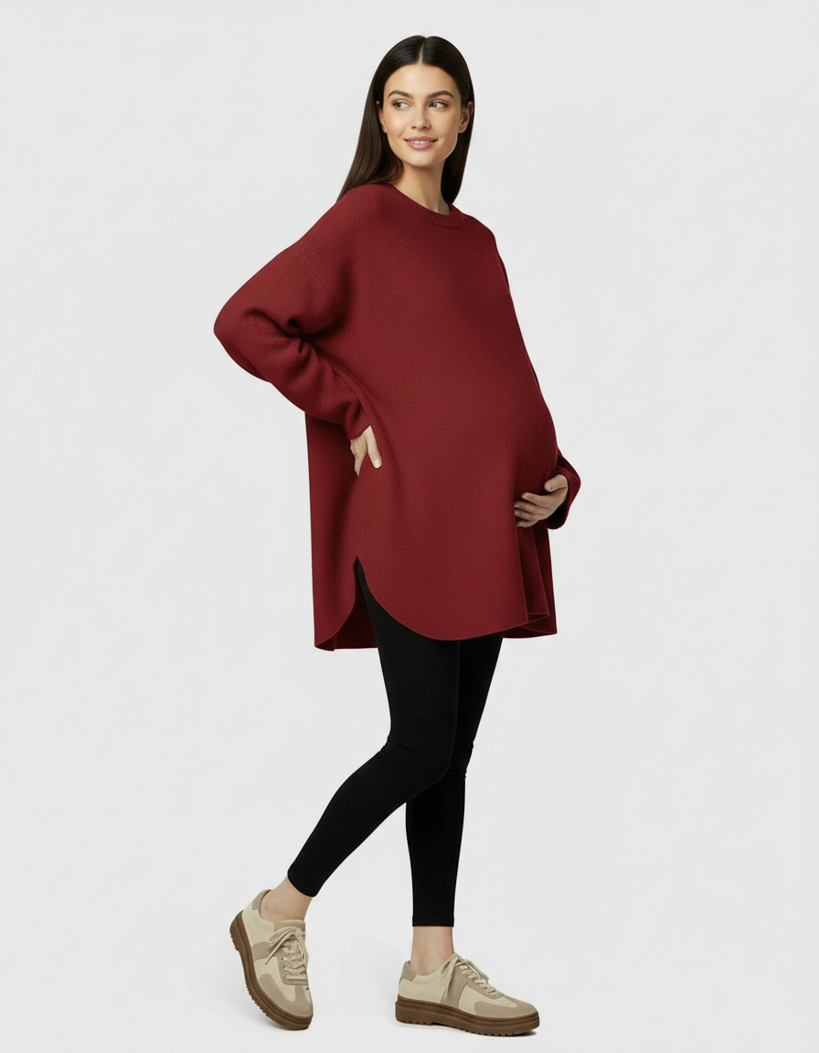 Bump Society – The Comfort Collection: Warm Wool Blend Relaxed Style Maternity Sweater-Bump Society