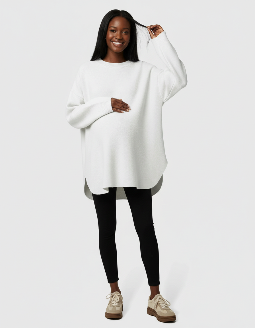 Bump Society – The Comfort Collection: Warm Wool Blend Relaxed Style Maternity Sweater-Bump Society