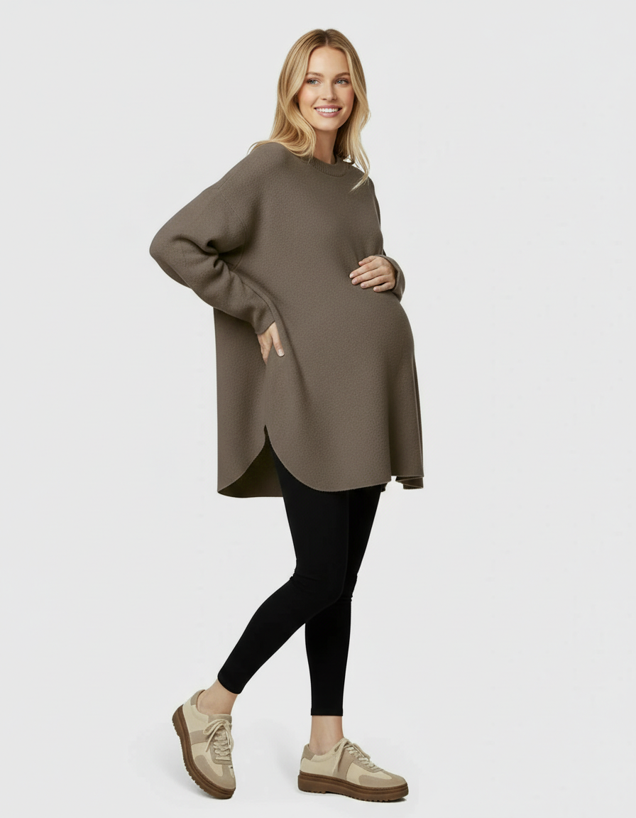 Bump Society – The Comfort Collection: Warm Wool Blend Relaxed Style Maternity Sweater-Bump Society
