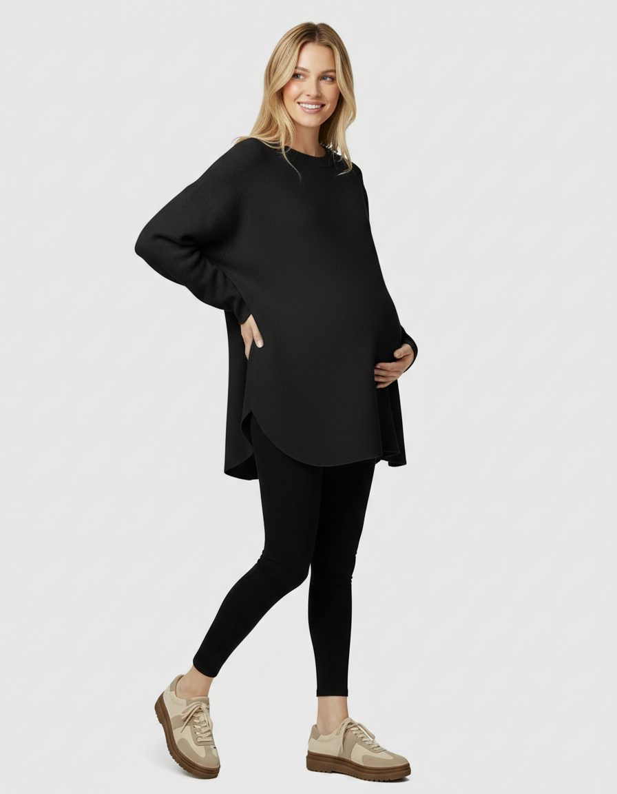 Bump Society – The Comfort Collection: Warm Wool Blend Relaxed Style Maternity Sweater-Bump Society