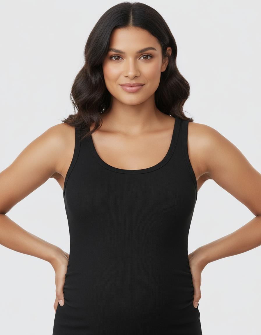 Bump Society – The Nursing Collection: Scoop Neck Slim Fit Maternity & Nursing Tank Top-Bump Society