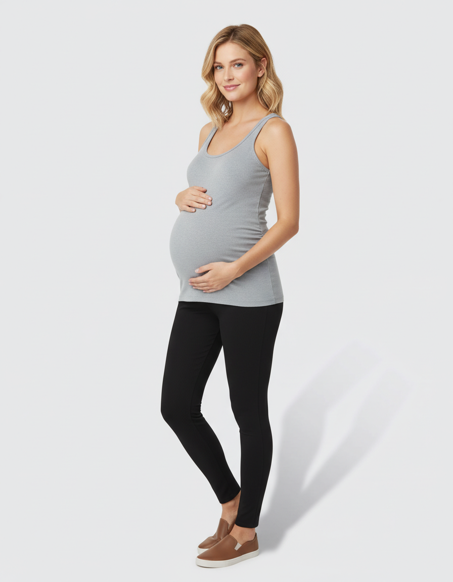 Bump Society – The Nursing Collection: Scoop Neck Slim Fit Maternity & Nursing Tank Top-Bump Society