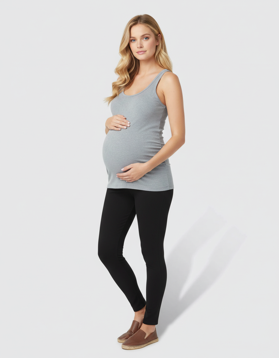 Bump Society – The Nursing Collection: Scoop Neck Slim Fit Maternity & Nursing Tank Top-Bump Society