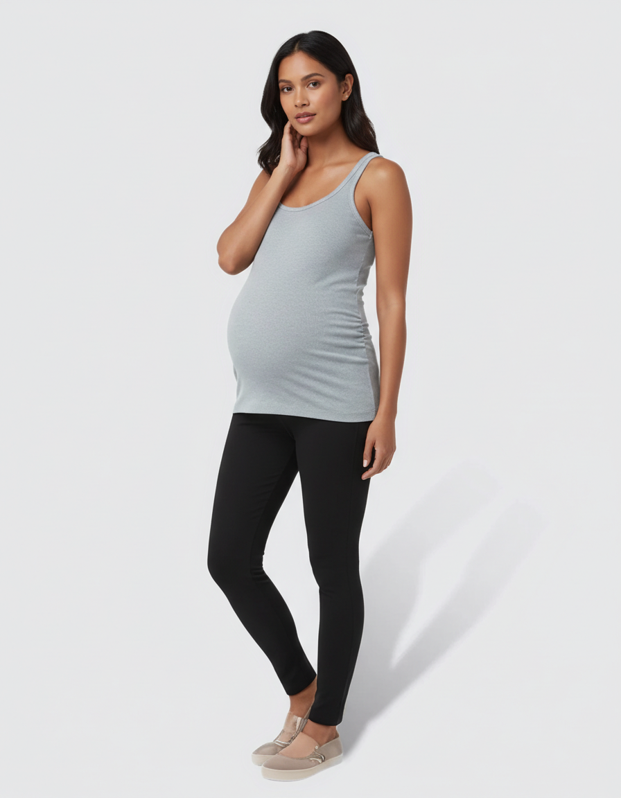 Bump Society – The Nursing Collection: Scoop Neck Slim Fit Maternity & Nursing Tank Top-Bump Society