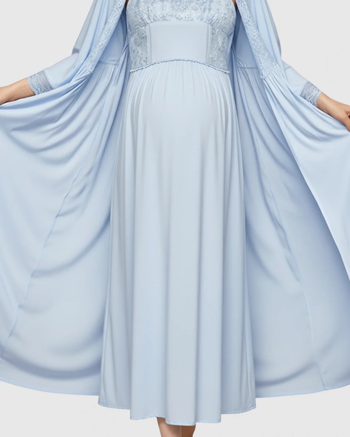 Bump Society – The Comfort Collection: Elegant Lace Loose Fit Maternity Loungewear Set