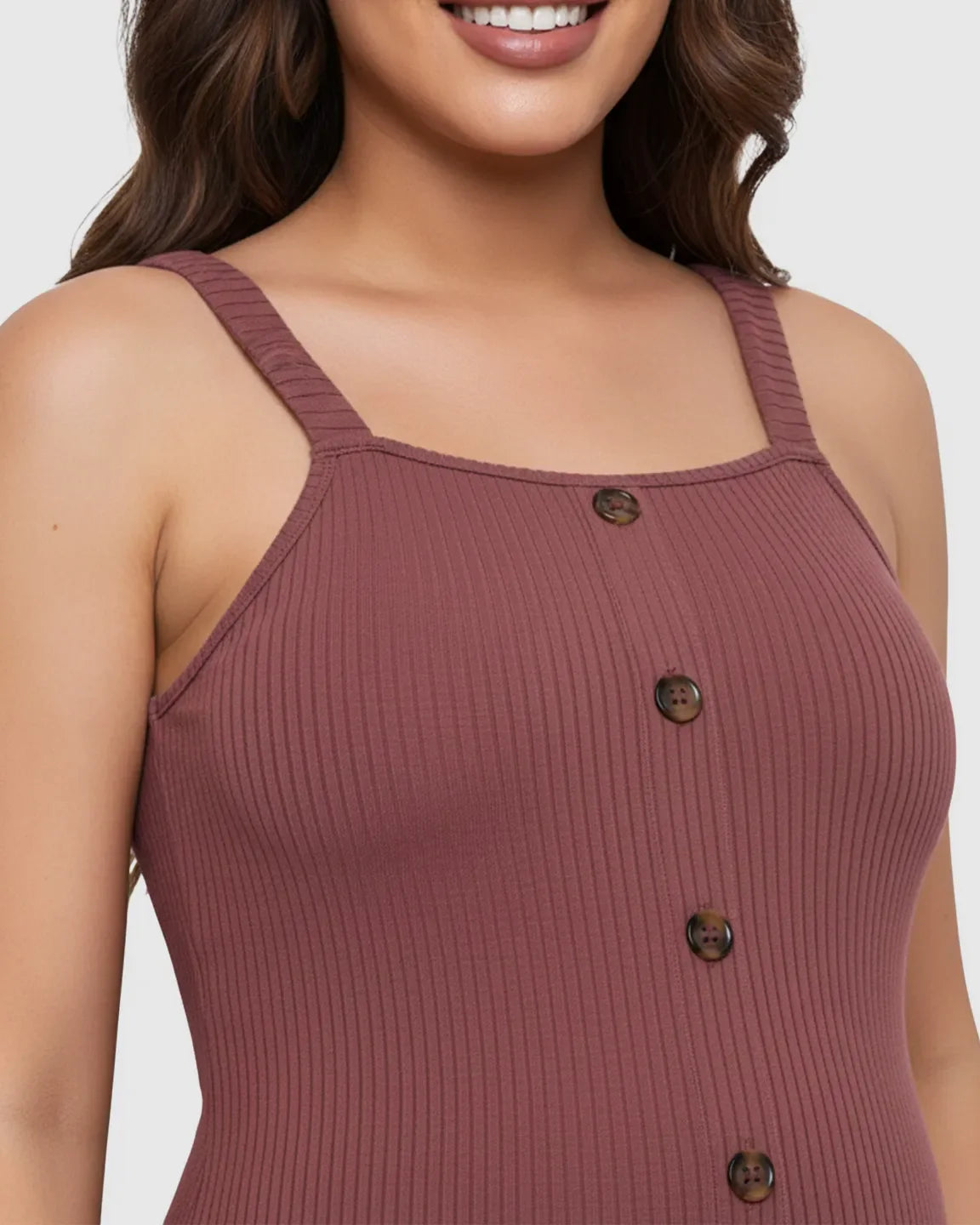 Bump Society – The Comfort Collection: Ribbed Button-Front Bodycon Maternity Short Dress