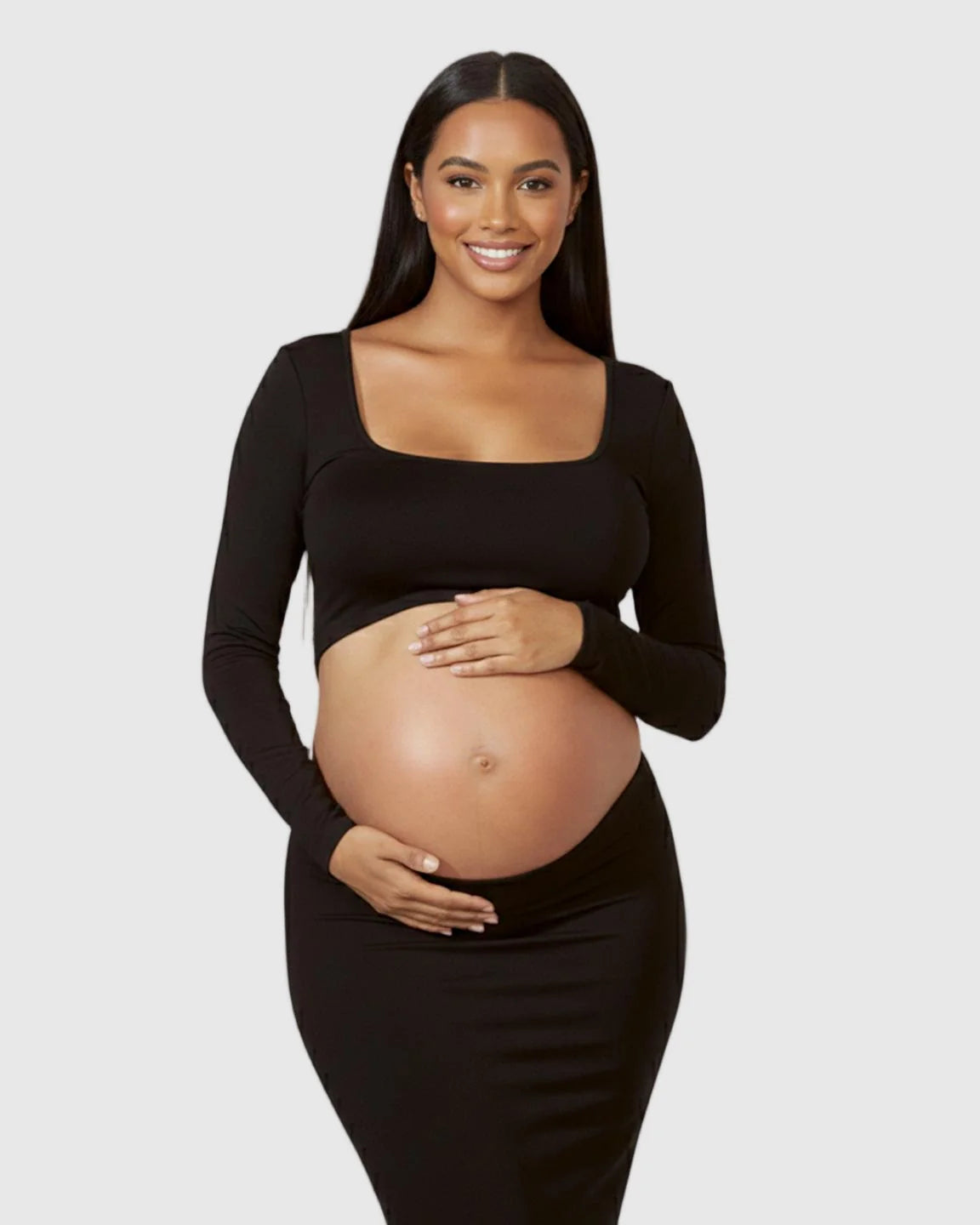 Bump Society – The Comfort Collection: Square Neck Cut Out Maternity Maxi Dress