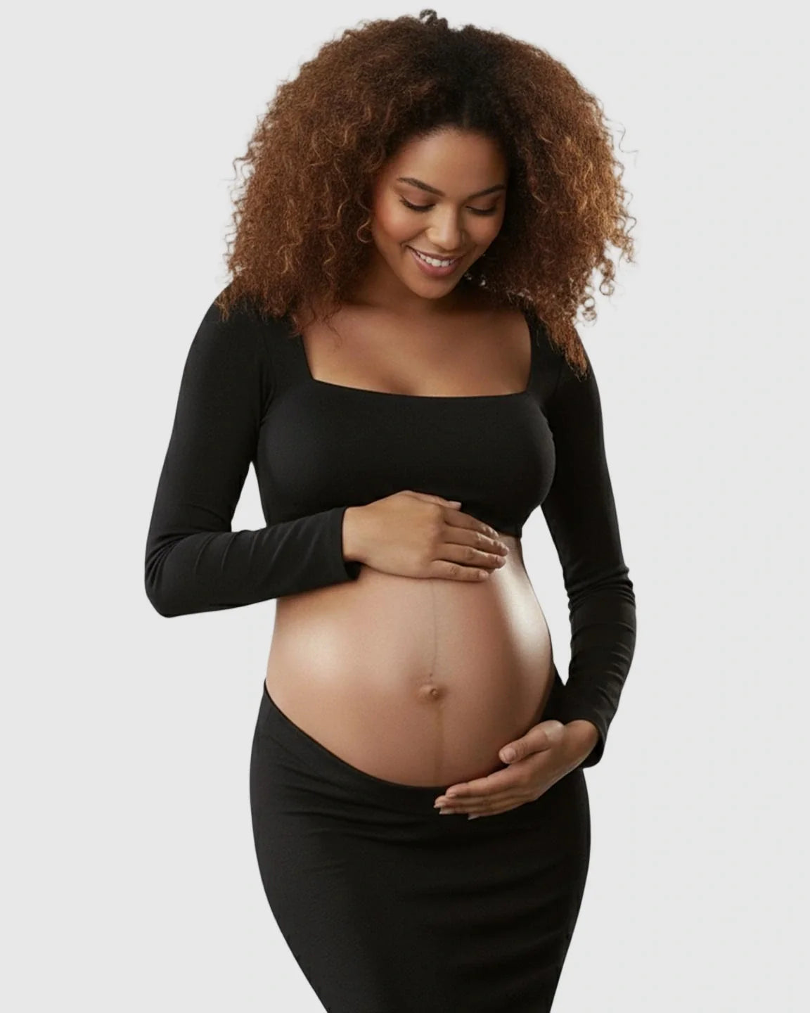 Bump Society – The Comfort Collection: Butt Lifting Bodycon Two-Piece Maternity Maxi Dress