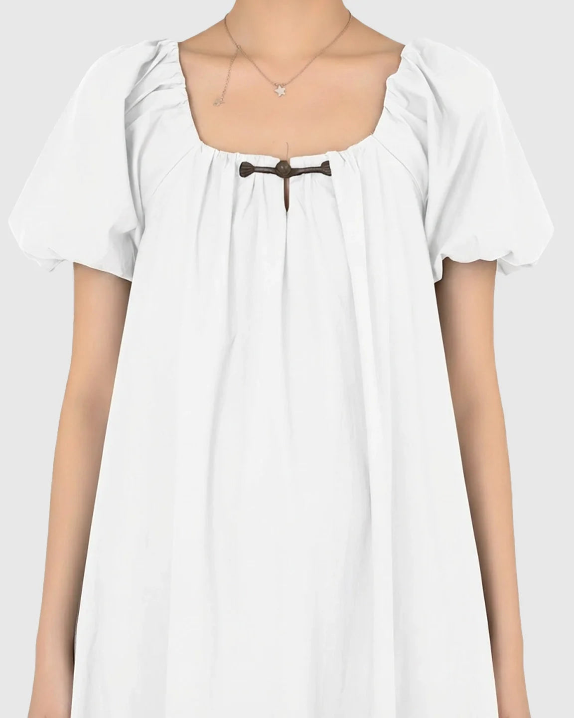 Bump Society – The Comfort Collection: Short Puff Sleeve Casual Maternity Maxi Dress
