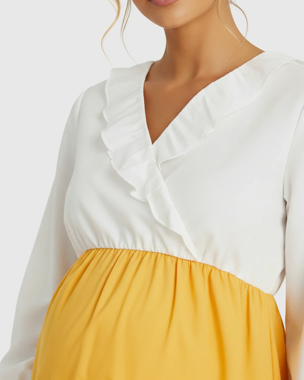Bump Society – The Nursing Collection: Color-Block V-Neck Nursing & Maternity Dress