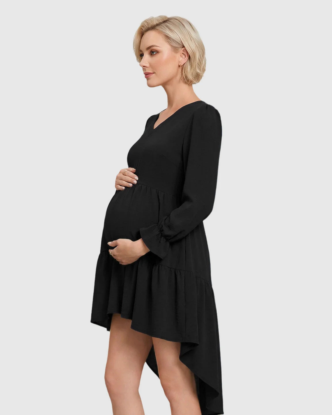 Bump Society – The Comfort Collection: Tie Back Fishtail Hem Maternity Dress