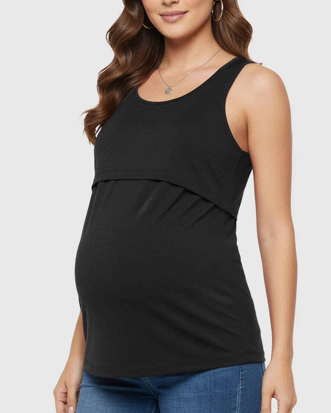 Bump Society – The Nursing Collection: Pull-Up Nursing Access Loose Fit Tank Top