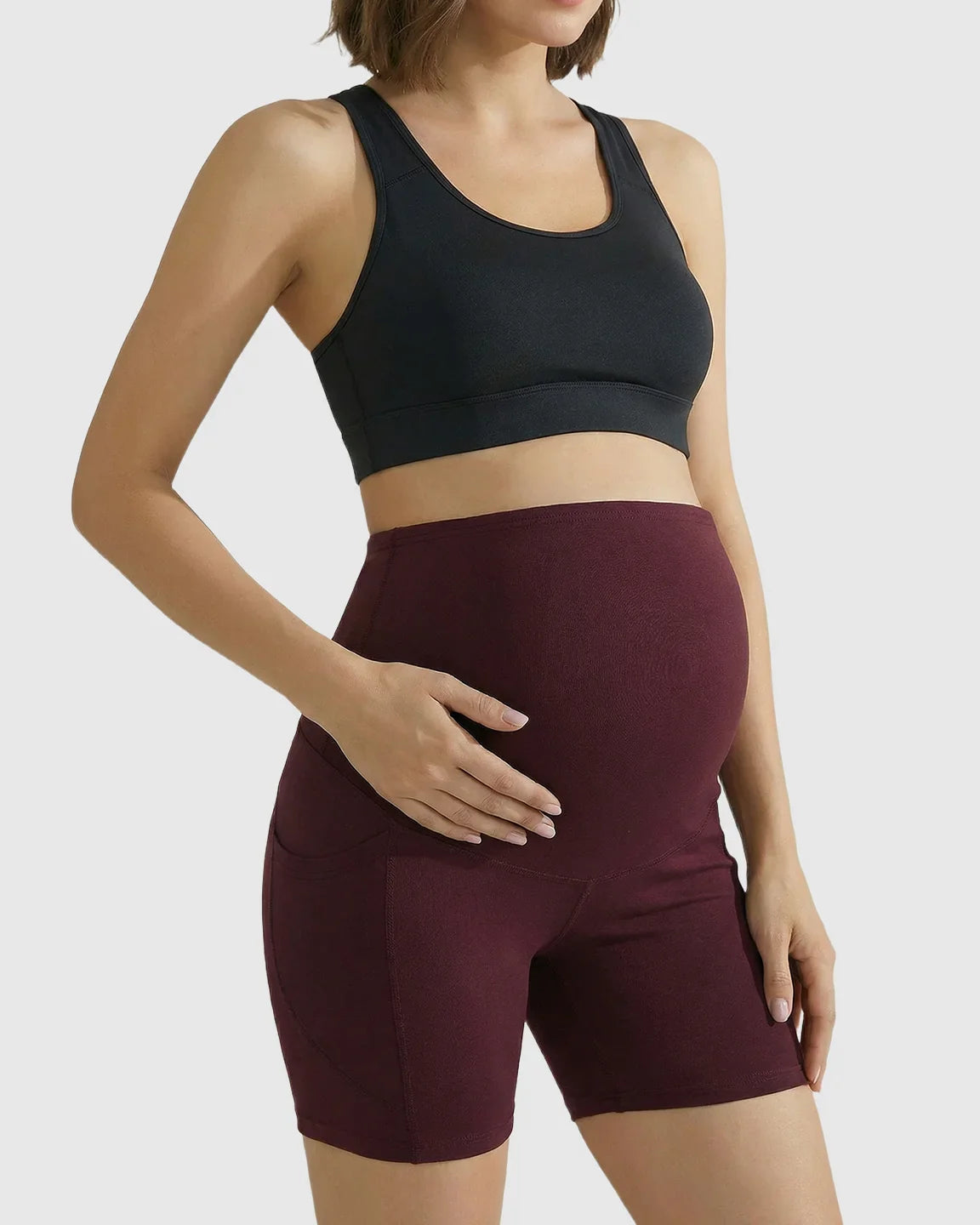 The Support Collection  High-Waist Supportive Maternity Shorts