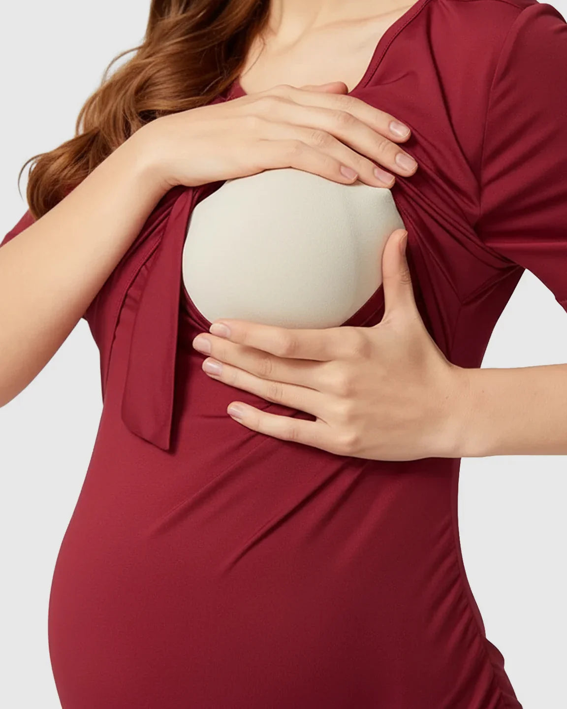 Bump Society – The Nursing Collection: Tie-Front Fitted Bodycon Maternity & Nursing Dress