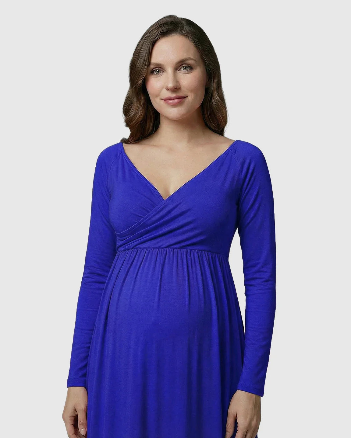 Bump Society – The Comfort Collection: Long-Sleeve Full Train Maternity Maxi Dress