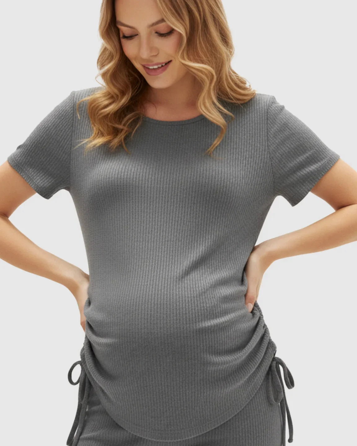 Bump Society – The Comfort Collection: Side Drawstring-Detail Sport Maternity Lounge Set