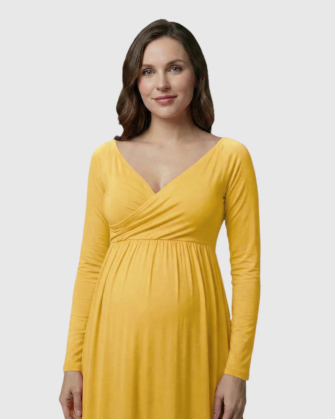 Bump Society – The Comfort Collection: Long-Sleeve Full Train Maternity Maxi Dress