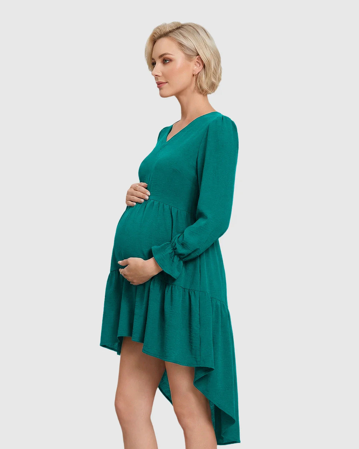 Bump Society – The Comfort Collection: Tie Back Fishtail Hem Maternity Dress