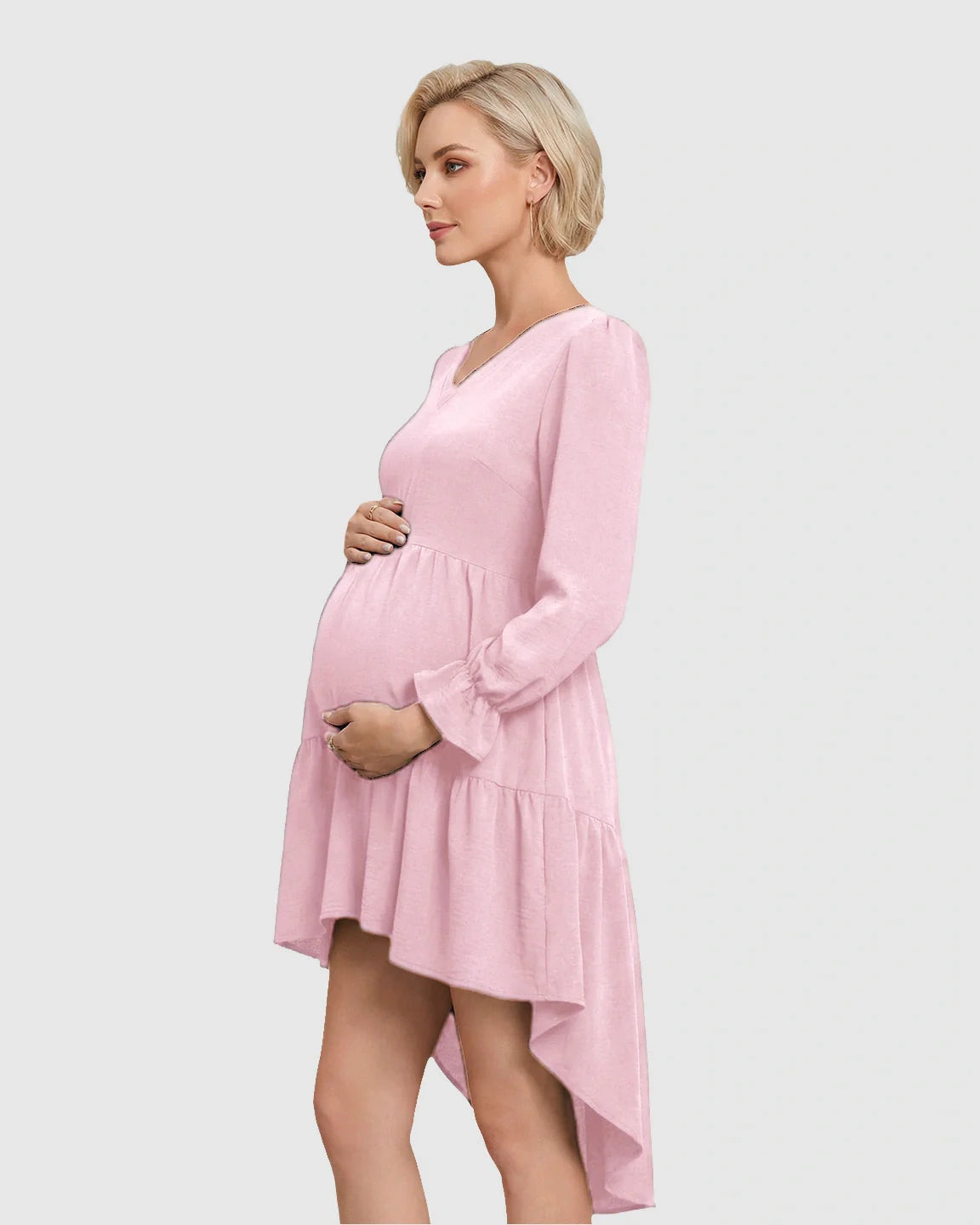 Bump Society – The Comfort Collection: Tie Back Fishtail Hem Maternity Dress