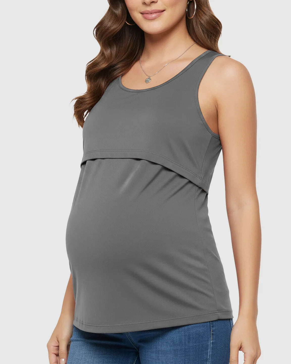 Bump Society – The Nursing Collection: Pull-Up Nursing Access Loose Fit Tank Top