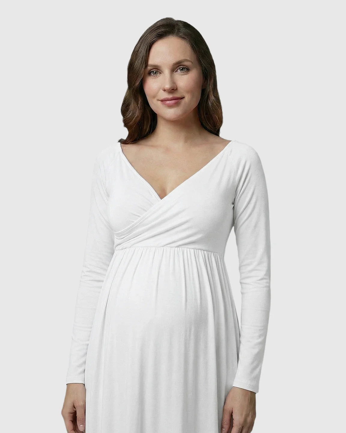 Bump Society – The Comfort Collection: Long-Sleeve Full Train Maternity Maxi Dress