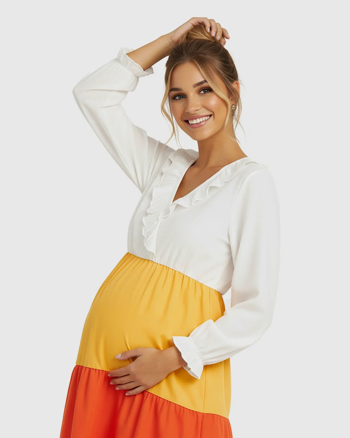 Bump Society – The Nursing Collection: Color-Block V-Neck Nursing & Maternity Dress
