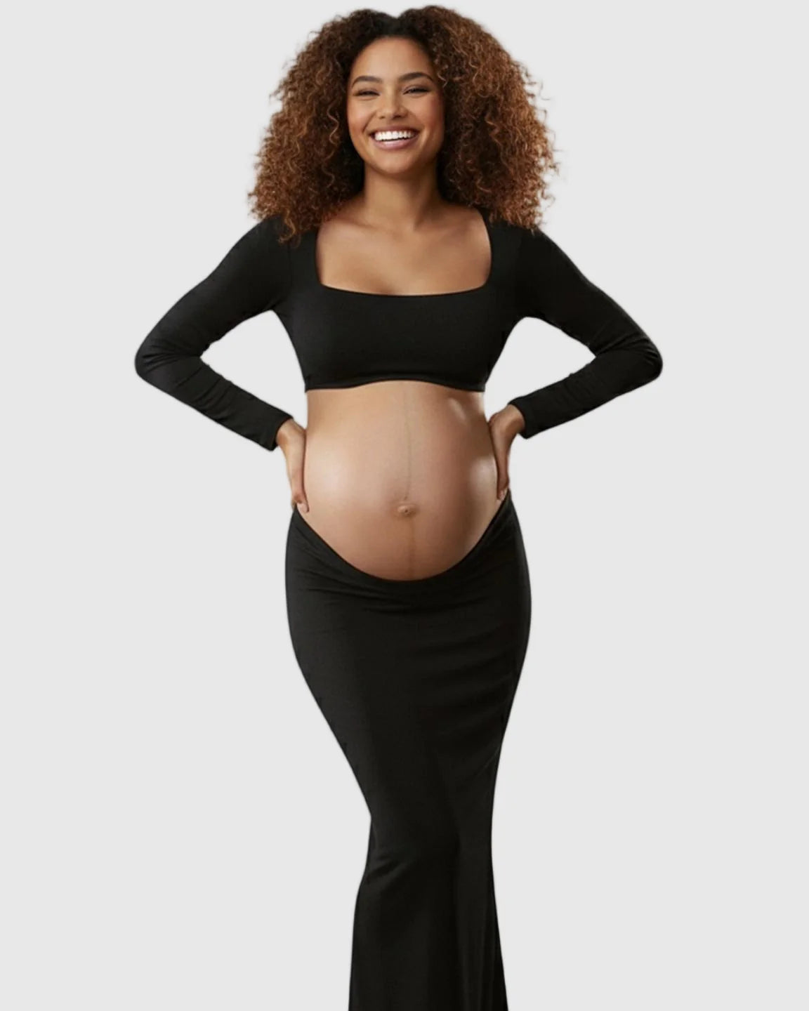 Bump Society – The Comfort Collection: Butt Lifting Bodycon Two-Piece Maternity Maxi Dress