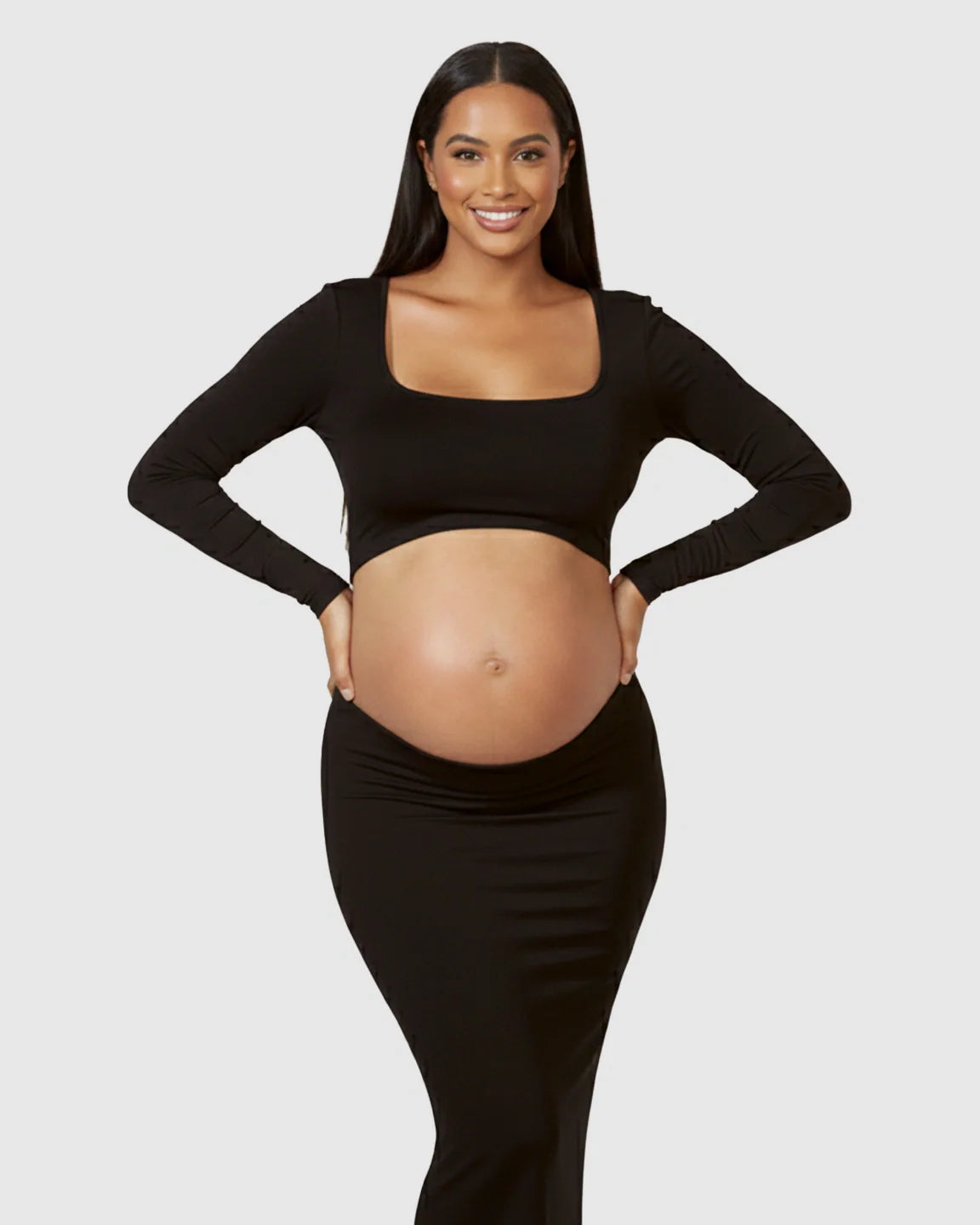 Bump Society – The Comfort Collection: Square Neck Cut Out Maternity Maxi Dress