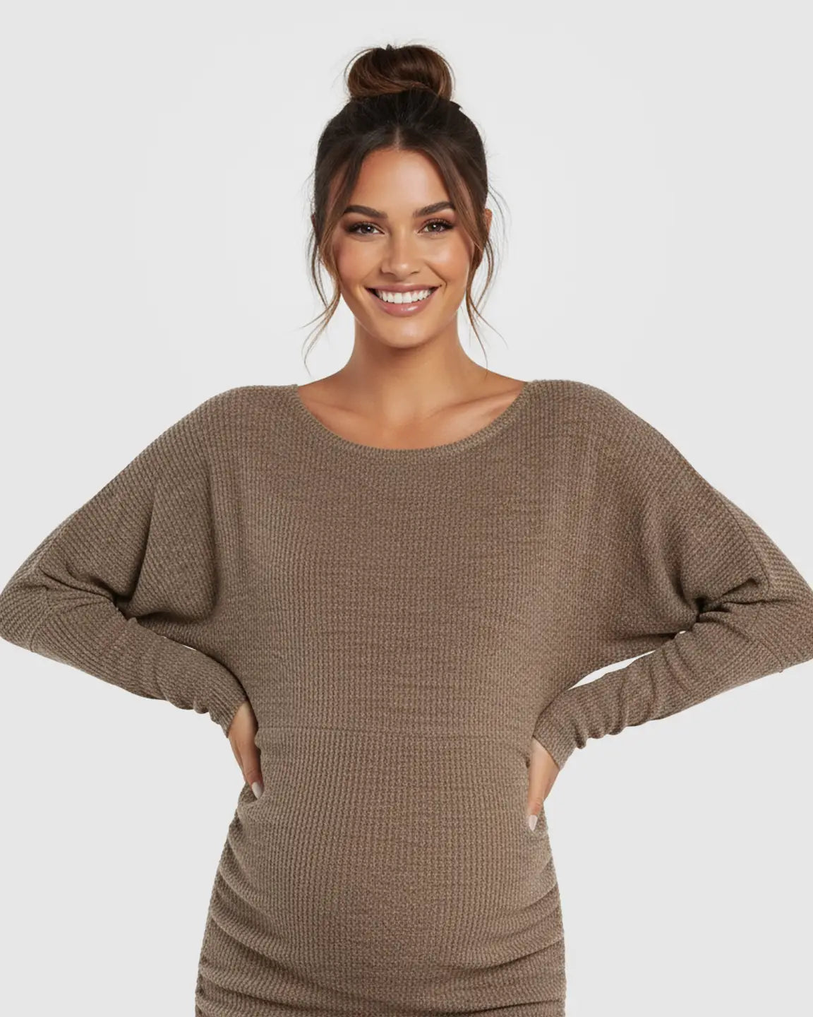 Bump Society – The Comfort Collection: Drawstring Knit Short Bodycon Maternity Dress