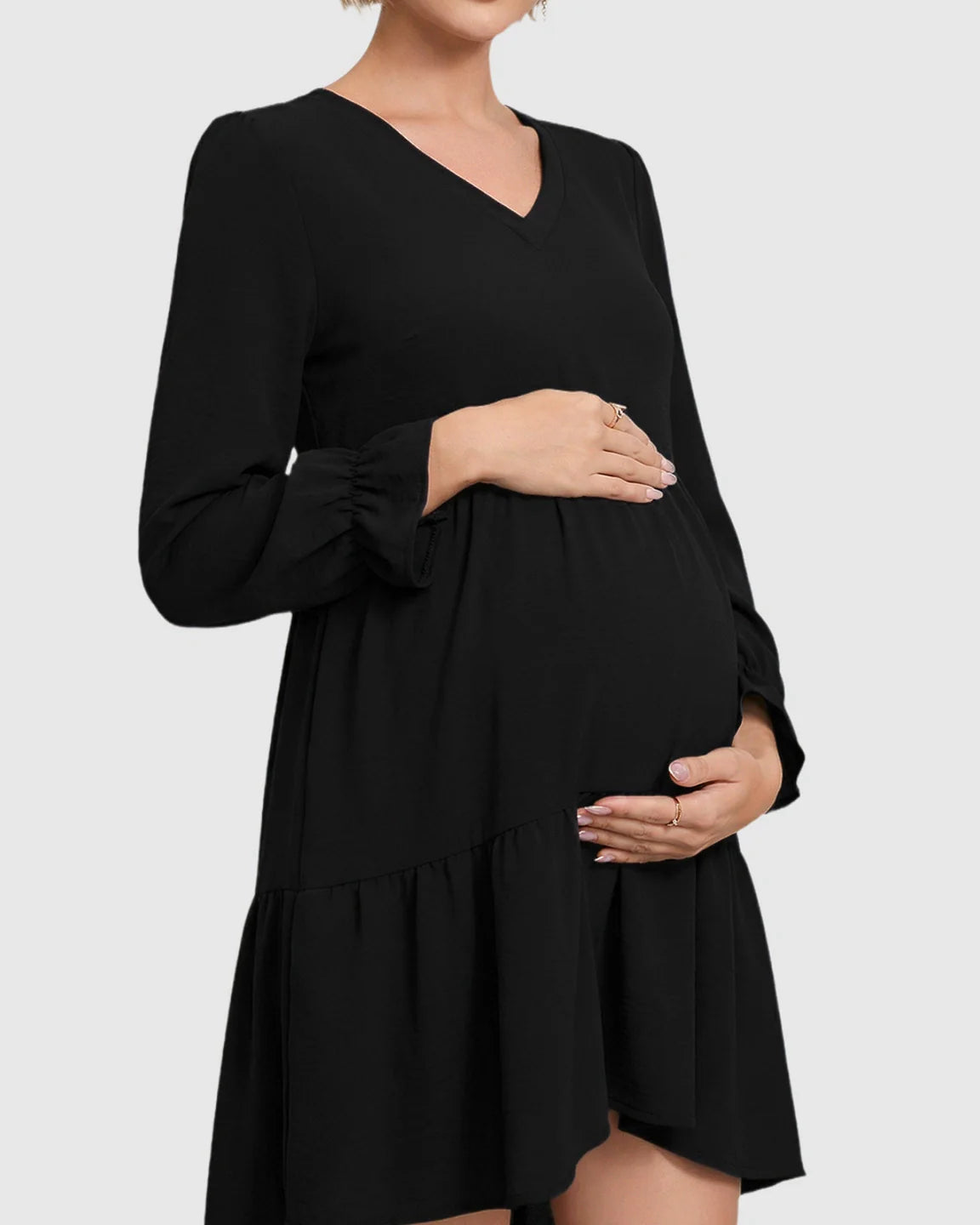 Bump Society – The Comfort Collection: Tie Back Fishtail Hem Maternity Dress