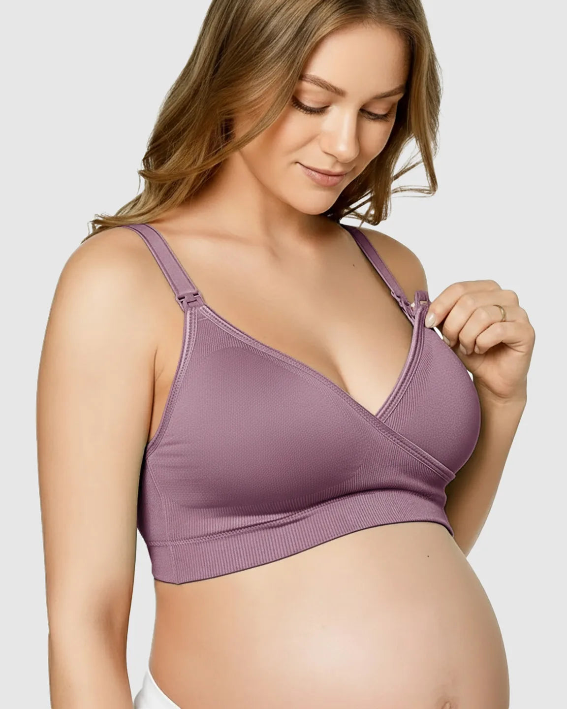 Bump Society – The Nursing Collection: Seamless Front-Open Soft Stretch Nursing Bra