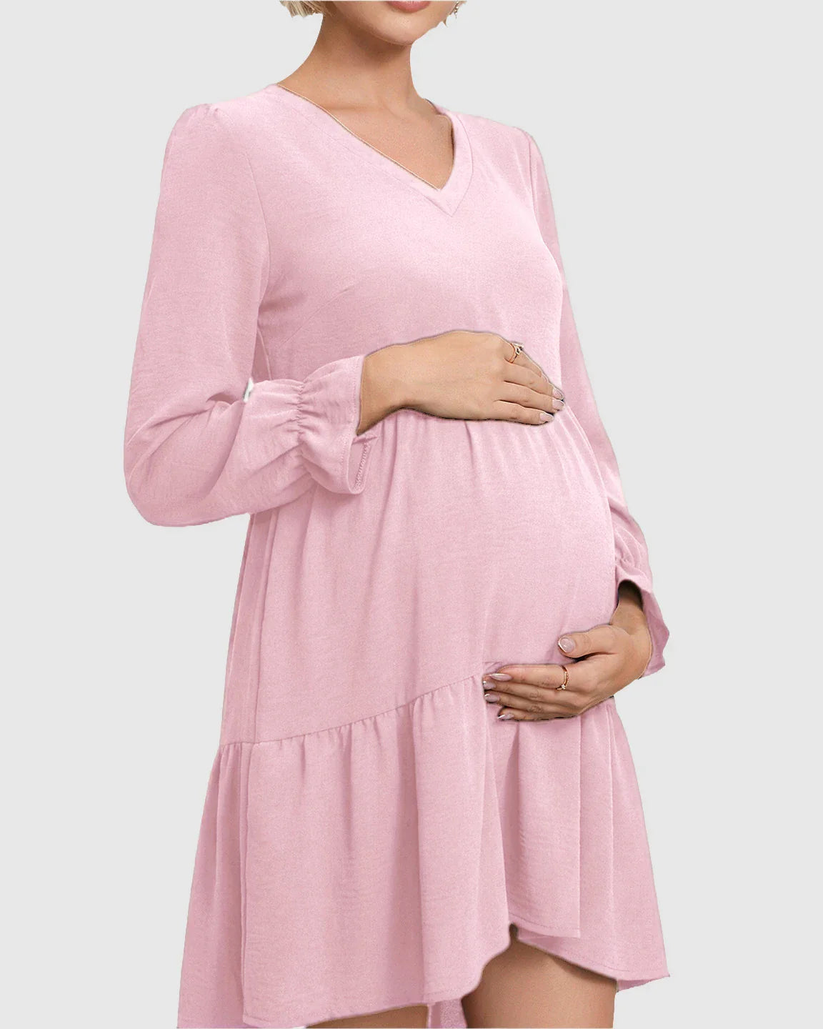 Bump Society – The Comfort Collection: Tie Back Fishtail Hem Maternity Dress