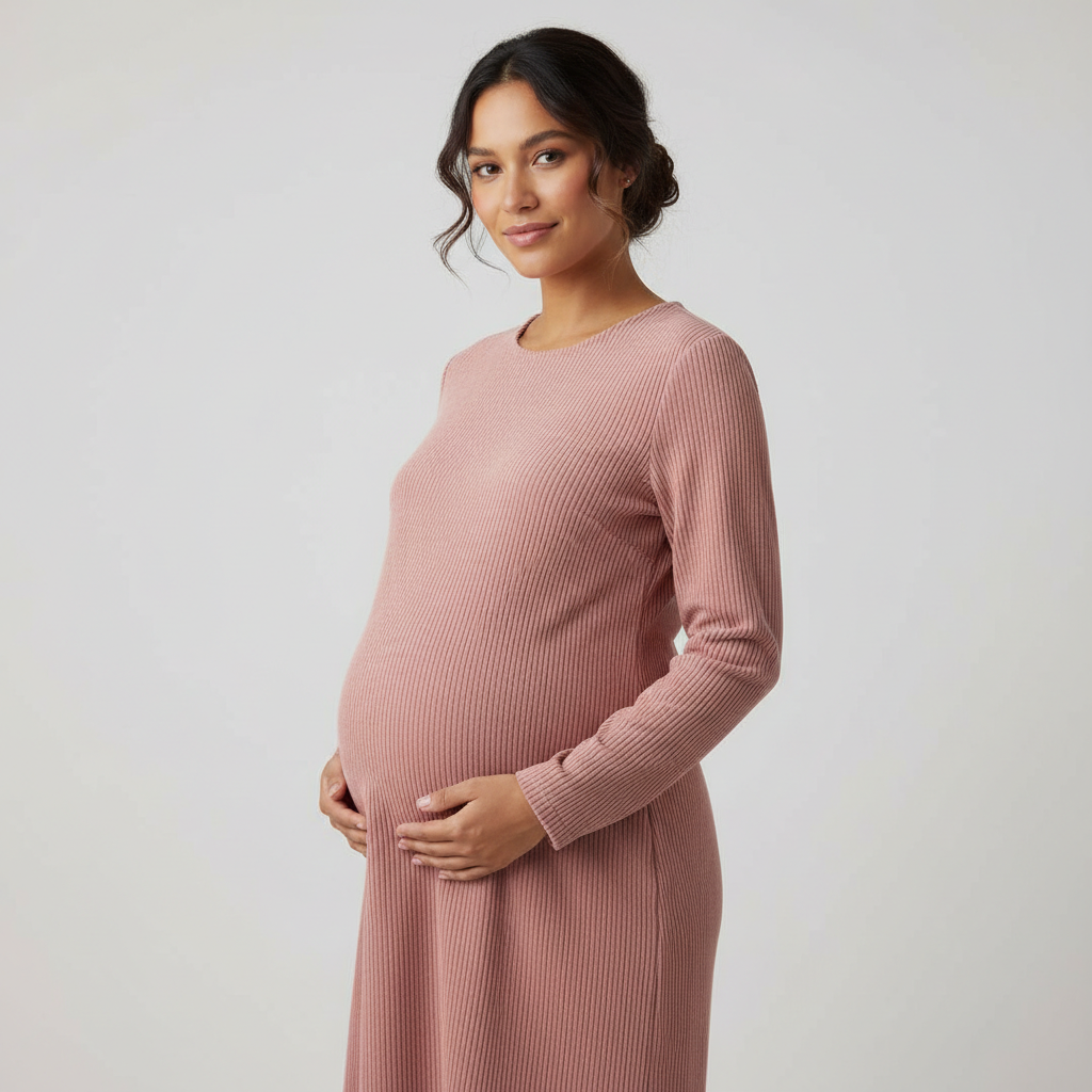 Bump Society – The Comfort Collection: One-Shoulder Ruched Bodycon Maternity Mini Dress