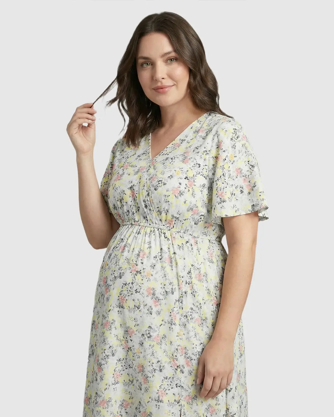Bump Society – The Comfort Collection: Tencel Fabric Slitted Maternity Maxi Dress