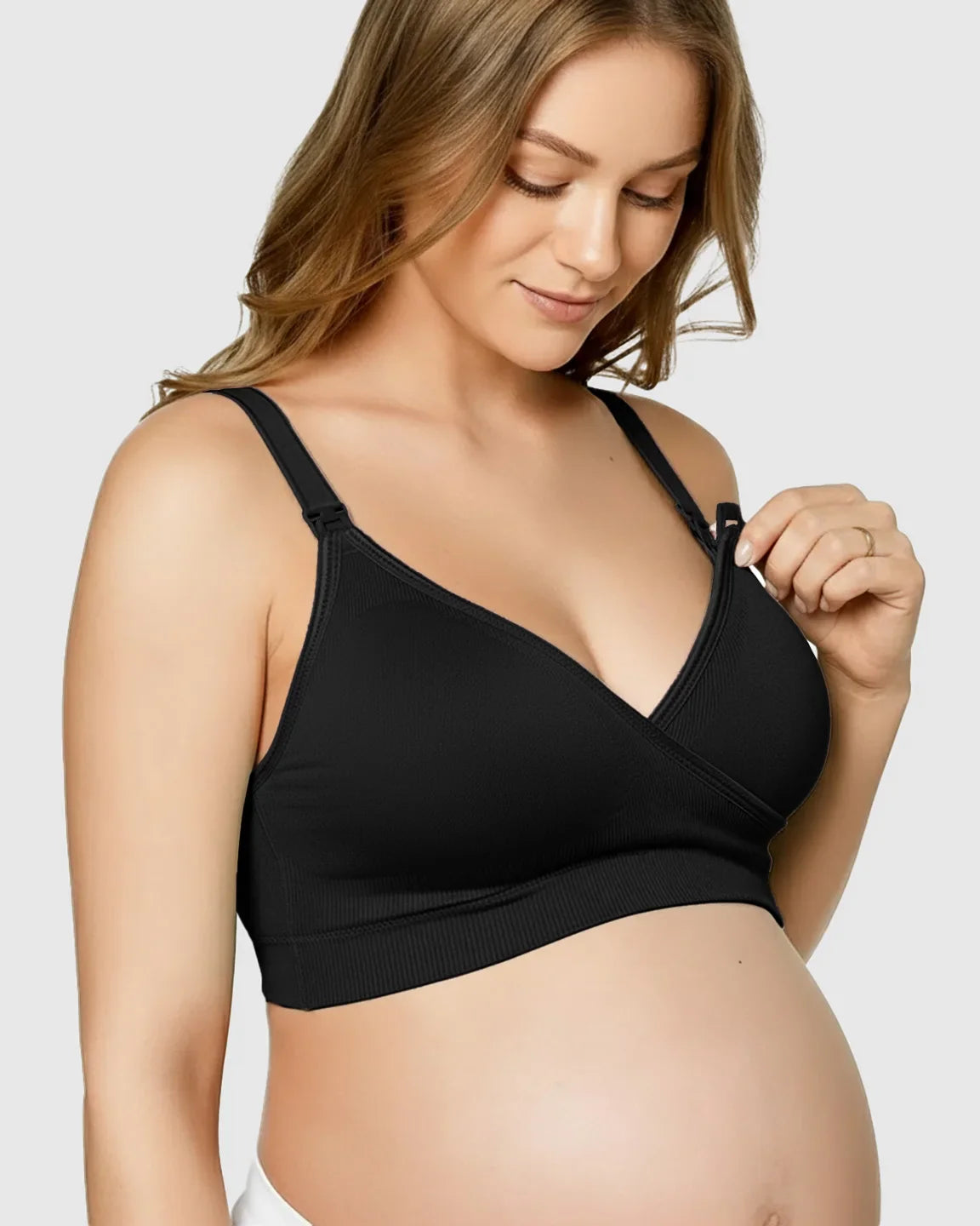 Bump Society – The Nursing Collection: Seamless Front-Open Soft Stretch Nursing Bra