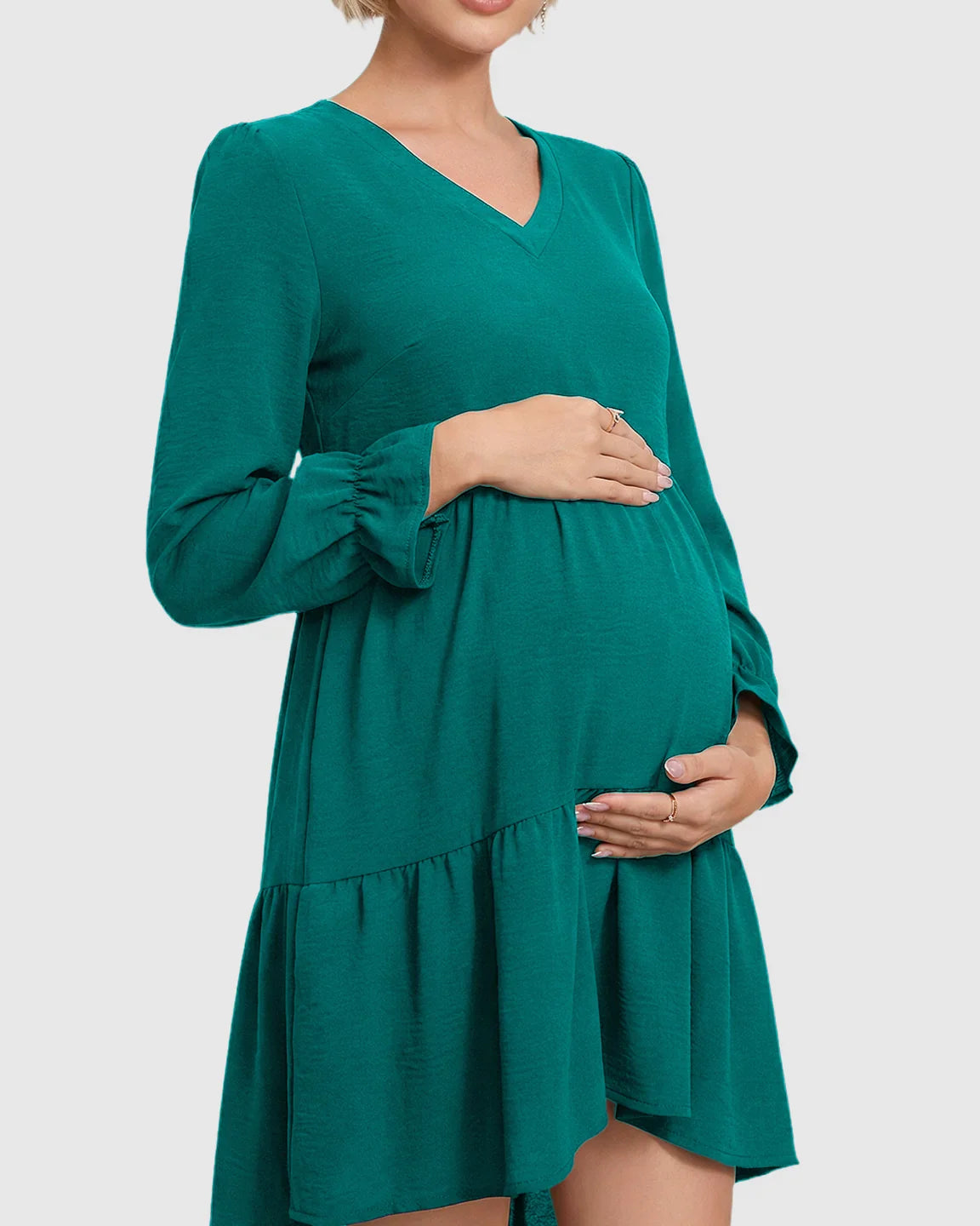 Bump Society – The Comfort Collection: Tie Back Fishtail Hem Maternity Dress