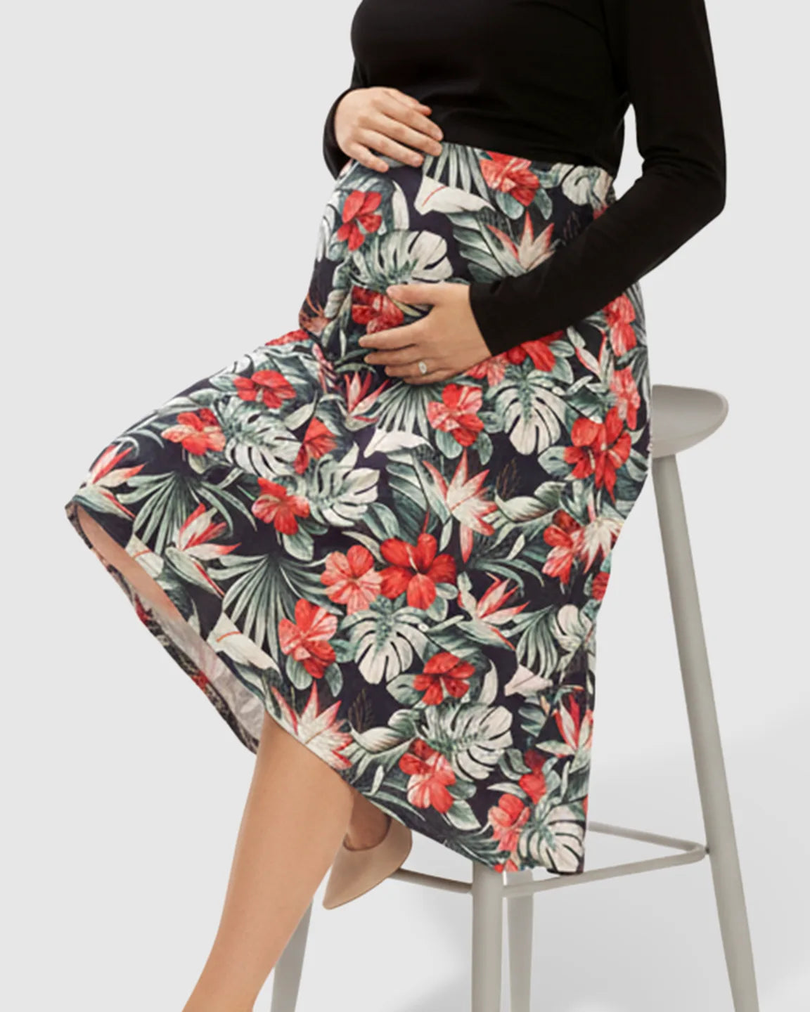 Bump Society – The Nursing Collection: Two-Piece Floral Nursing & Maternity Maxi Dress