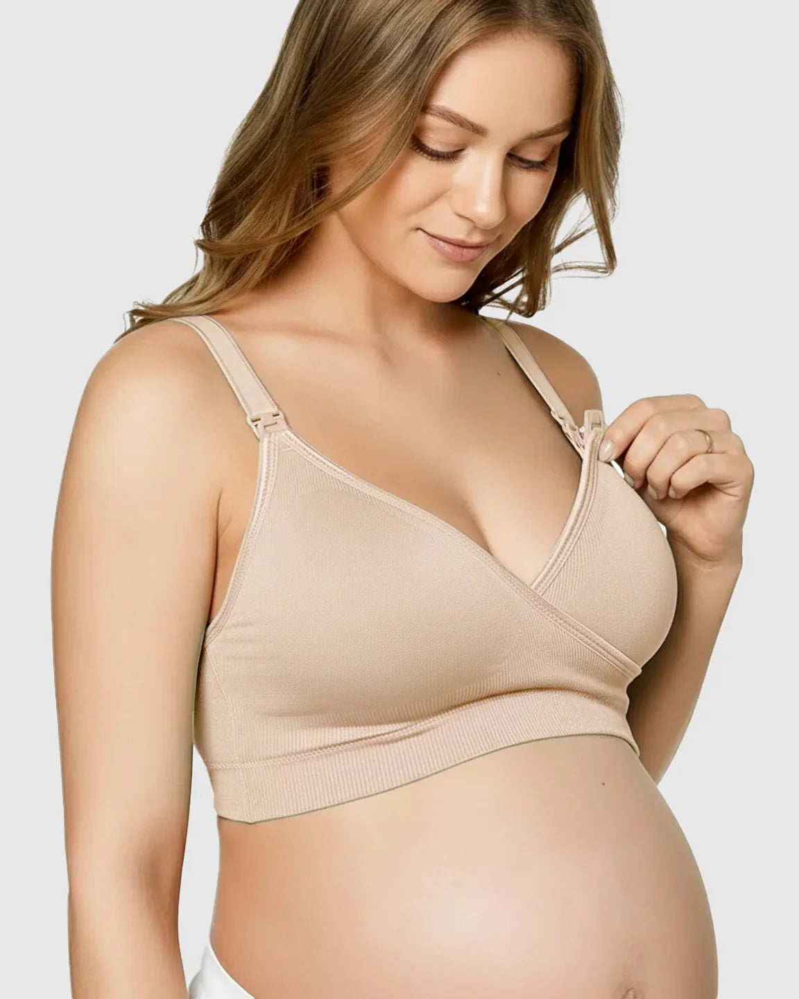 Bump Society – The Nursing Collection: Seamless Front-Open Soft Stretch Nursing Bra