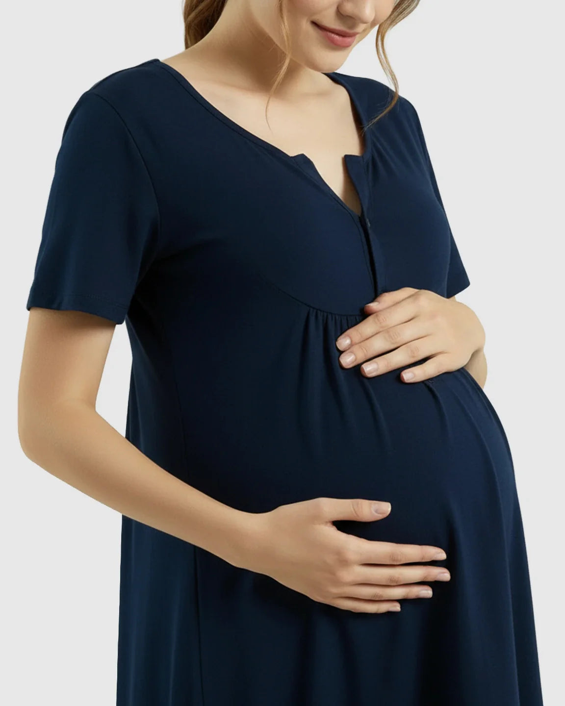 Bump Society – The Comfort Collection: Relaxed-Fit A-Line Maternity Mini Dress