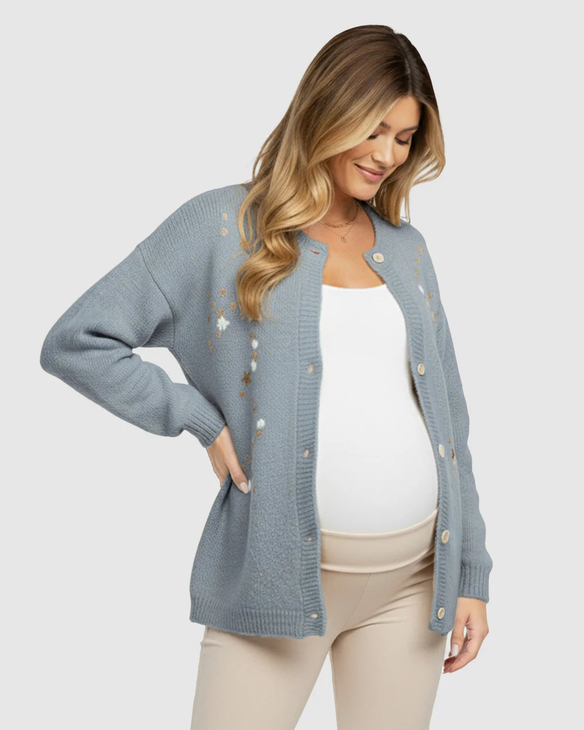 Bump Society – The Comfort Collection: Soft Knit Single Breasted Maternity Top