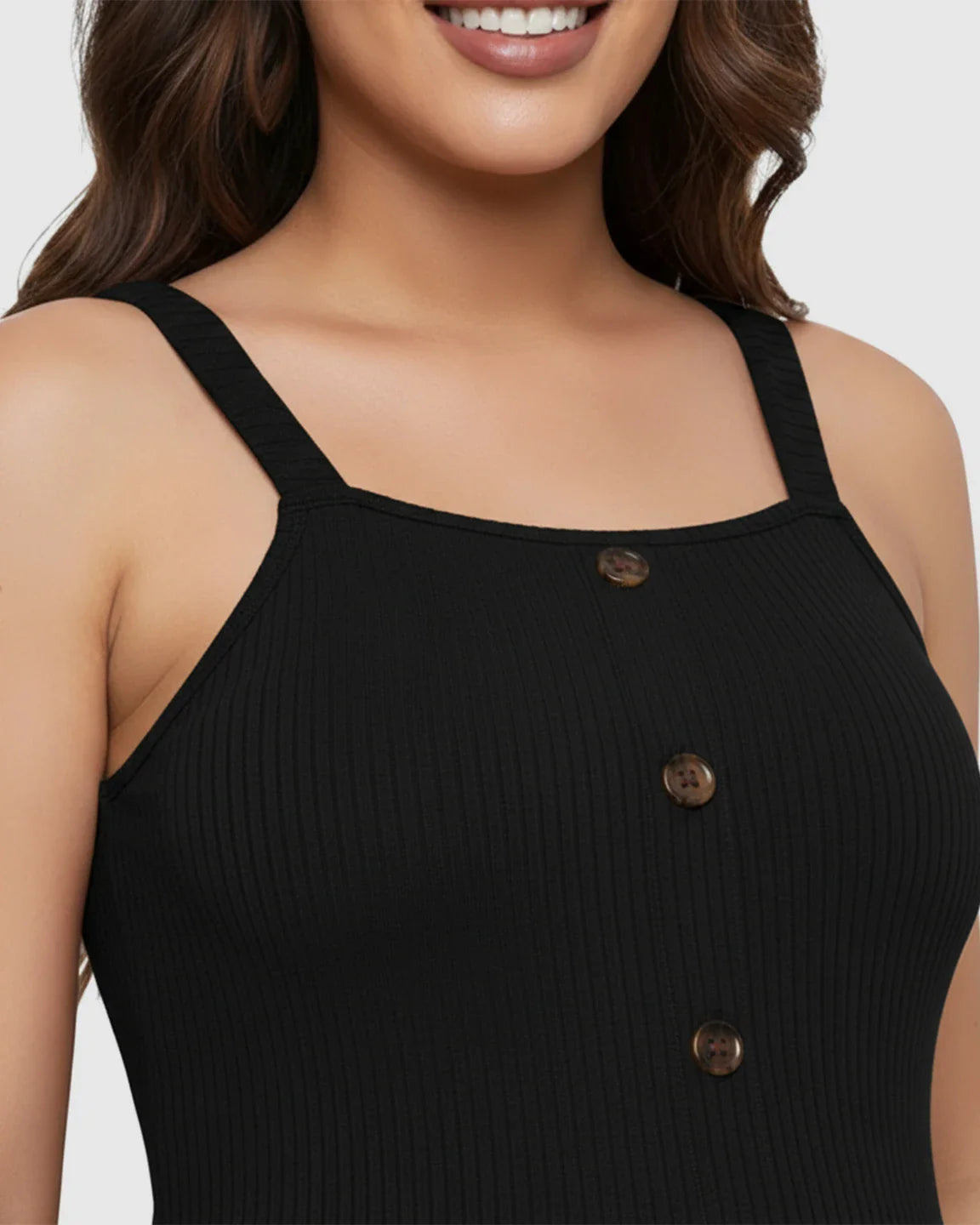 Bump Society – The Comfort Collection: Ribbed Button-Front Bodycon Maternity Short Dress