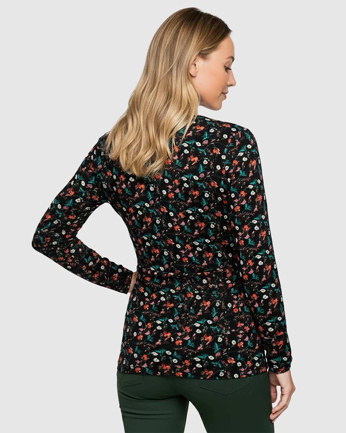 Bump Society – The Comfort Collection: Floral V-Neck Stretch Maternity Top