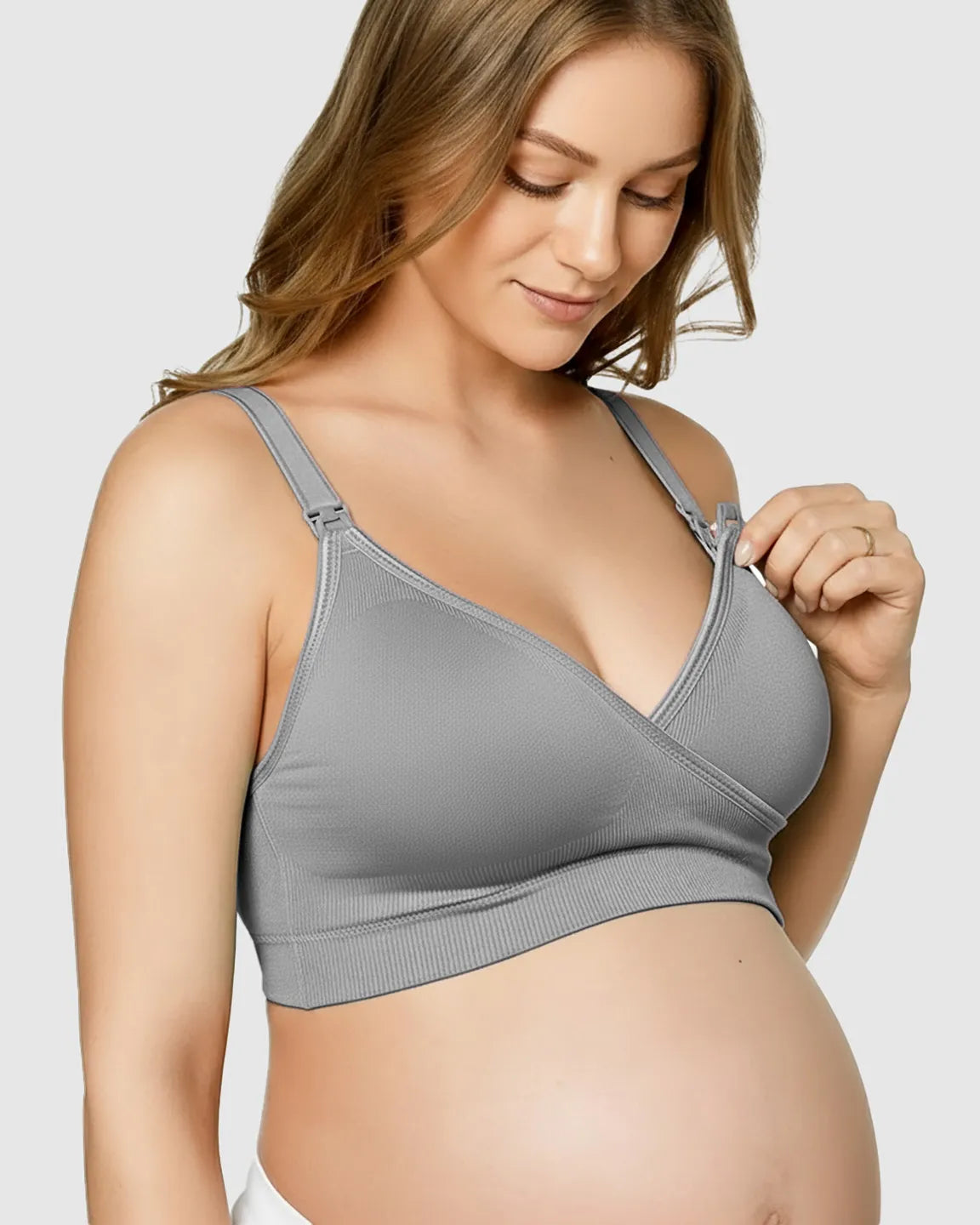 Bump Society – The Nursing Collection: Seamless Front-Open Soft Stretch Nursing Bra
