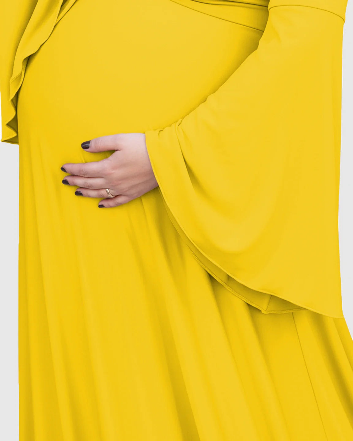 Bump Society – The Comfort Collection: Off-Shoulder Bell Sleeve Boho Maternity Photoshoot Maxi Dress