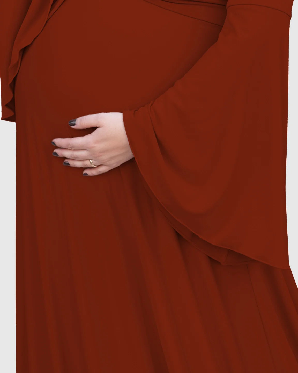 Bump Society – The Comfort Collection: Off-Shoulder Bell Sleeve Boho Maternity Photoshoot Maxi Dress
