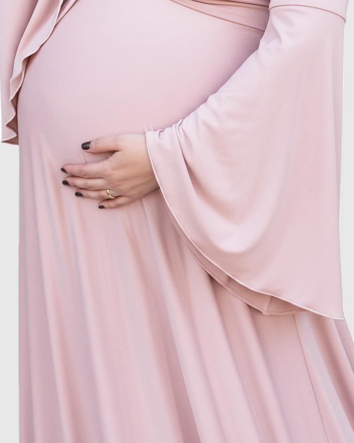 Bump Society – The Comfort Collection: Off-Shoulder Bell Sleeve Boho Maternity Photoshoot Maxi Dress