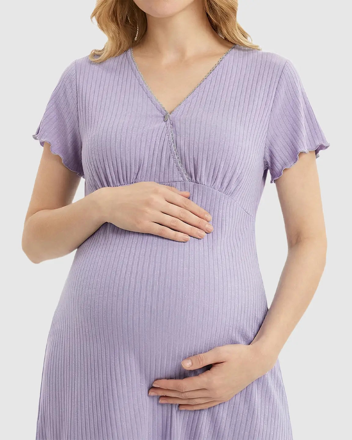 Bump Society – The Nursing Collection: Hidden Nursing Access K-Fashion Maternity Lounge Dress
